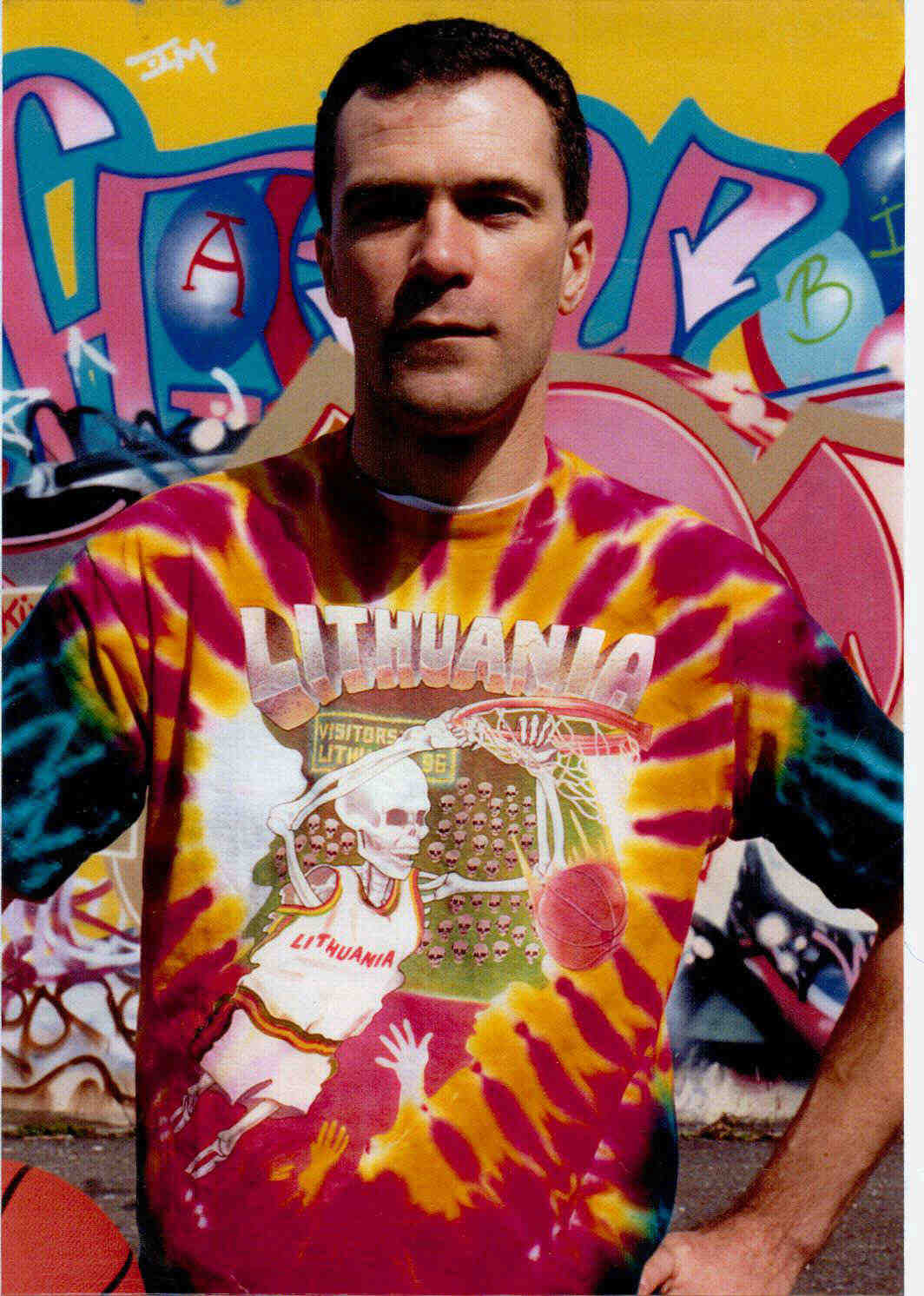 Greg Speirs creator of Lithuanian basketball tie dye tshirts uniforms